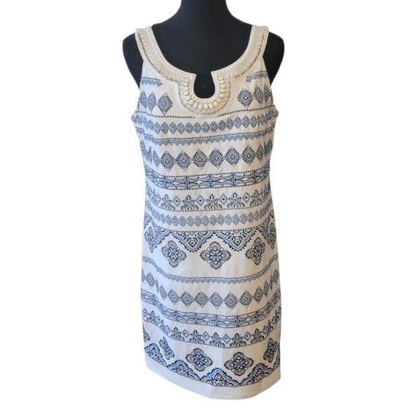 NWT WHBM White Heavily Embellished Sleeveless Dress Size 6 - Picture 2 of 8